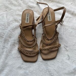 Steve Madden Tan Braided Sandals Slingback Size 10
